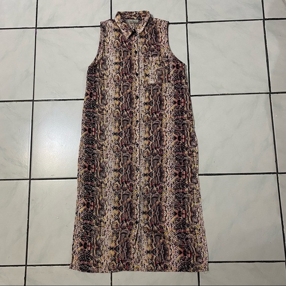 Last call!!! Crave Fame Snake Buttoned Long Shirt Dress/ Beach coverup - Picture 16 of 16